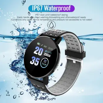 Moške Smartwatch 119 Plus Bluetooth Smart Watch Moških Krvni Tlak Fitnes Tracker Nepremočljiva Športne Ure Krog ročno uro