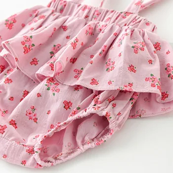 MILANCEL 2021 Pomlad Novo Dojencek Dekliška Oblačila za Malčke Ruffle Bodysuits Cvetlični Obleko