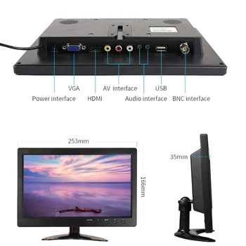 Prenosni 10.1 palčni zaslon na dotik monitor IPS 1920x1200 mala mini HD lcd zaslon Z BNC AV VGA HDMI USB gaming pc monitor