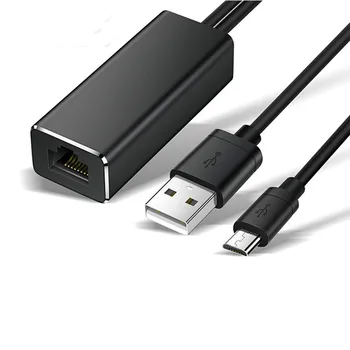 Ethernet Adapter za Ogenj TV Palico, Micro USB na priključek RJ45 Ethernet 100 mb / s Omrežna kartica z USB Napajalni Kabel