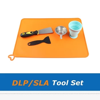 DLP SLA 3D Tiskalnik Del Smolo Filter Orodje za Odstranjevanje Set iz Silikona, Slap Mat + Filter iz Nerjavečega Pokal + Silikonsko Skodelico + Spader + Lopata