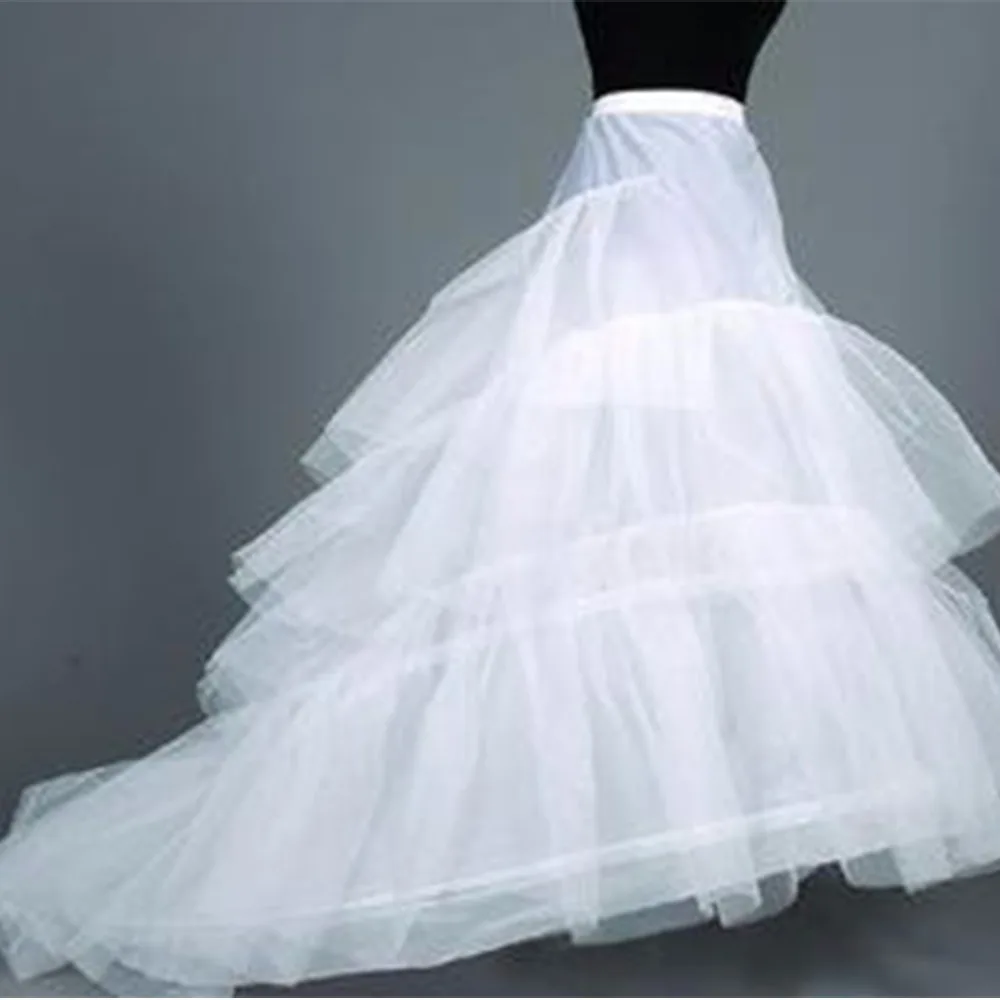 Elegantno Linijo Poroko Petticoat Til Underskirt Ženske Petticoat Crinoline Z Vlakom Poročne Poročni Dodatki 2019