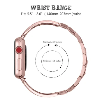 Iz nerjavečega jekla, Trak Za Apple watch 4 3 2 1 band 42mm 38 mm iwatch 4 3 3 band 44 mm 40 mm kovinski watch zapestnico Watch Dodatki