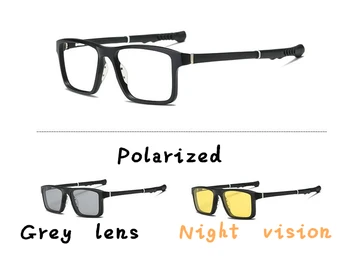 Magnetni sončna Očala Posnetek na sončna Očala Ženske Moški Polarizirana Night Vision &Sivi Objektiv Posnetke Očal Okvir Z Nastavljivo Nogo