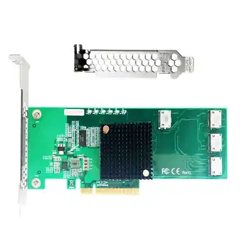 Ceacent NVMe Krmilnik SSD Riser 12Gbs ANOL4PE08 Oculink Priključek Quad Vmesnik PCIe X8 Oculink, da sff8639