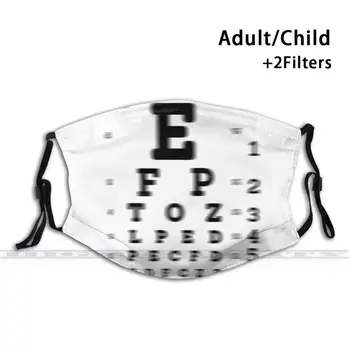 Oči Pogled Grafikon Test Za Oblikovanje Po Meri Za Odrasle, Otroci Proti Prahu Filter Diy Srčkan Print Stroj Masko Optometrist Optometer
