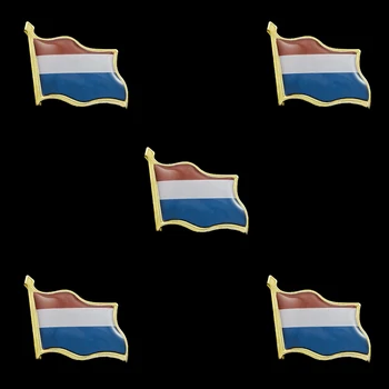 5PCS, Nizozemski Državi Zastave, Epoksi Mrežastih Kovinskih River Pin Značko Broška