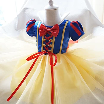 Fantasia Rumena Princesa Kostum Baby Girl Oblačenja 0-8 Let Otrok Halloween Party Cosplay Obleko gor 1. Rojstni dan Obleko