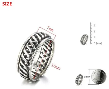 925 sterling silver fashion tajski srebro retro stil za moške prst poročni prstani, nakit človek odprta stranka obroč padec ladijskega prometa