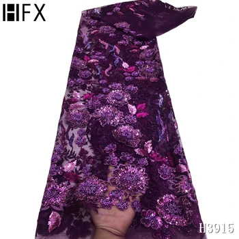HFX 2019 Najnovejši francoski Nigerijski Vezalke Tkanine, Visoko Kakovostnih ročno izdelanih beaded Til Afriške Vezalke Tkanine za Poročno obleko H2815