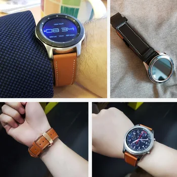 Italija Usnjeni Trak Za Samsung Galaxy Watch 46mm Band Prestavi S3 Meje Watchband 22 mm Zapestnica Huawei Watch Gt 2 Trak 46 Mm 22