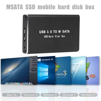 Mini SSD Trdi Disk Primeru USB3.0 do mSATA Adapter za Trdi Disk, Ohišje Aluminij Zlitine Zunanji Trdi Disk Primeru