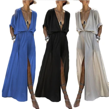 Split obleke Evropi, Združenih državah amerike seksi modni пижама obleko vroče prodajo eksplozije modeli globoko V nightdress potovanja plaža krilo