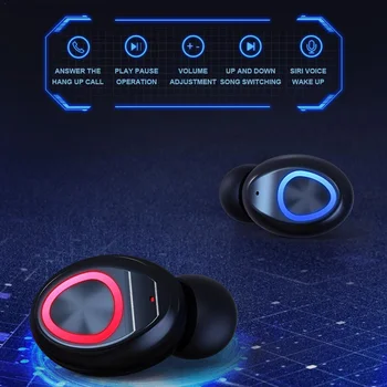 V10 LED Zaslon Brezžična tehnologija Bluetooth 5.0-Ear Slušalke Touch Kontrole za Slušalke