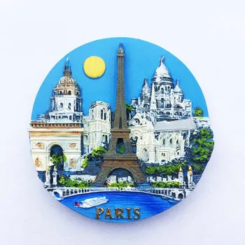 Pariz, Eifflov Stolp, Arc de Triomphe, Notre Dame, Arhitekturno Strani Turističnih Spominkov Hladilnik Magneti
