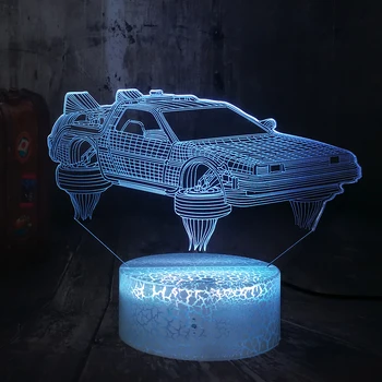 Novost Film Navijači, trgovina s Spominki, Nazaj V Prihodnost, Avto 3D LED Lava Noč Svetlobe Spalnica Dekor Namizno Svetilko Fantje Fant Božično Igrača lučka