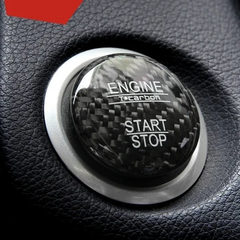 Ogljikovih Vlaken Motor Avtomobila Start Stop Pokrov brez ključa Pojdi Vžiga Nalepke za Mercedes Benz A B C W205 GLC X253 AMG E ML GLE