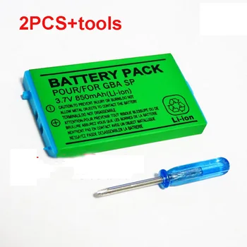 2PCS/Veliko 850mAh Polnilna Litij-ionska Baterija + Orodje Paket Komplet za Nintendo GBA SP