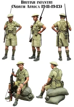 1/35 obsega WW2 Britanski vojaki v severni Afriki 2 ljudi po drugi svetovni VOJNI miniature Smolo Model Kit slika Brezplačna Dostava