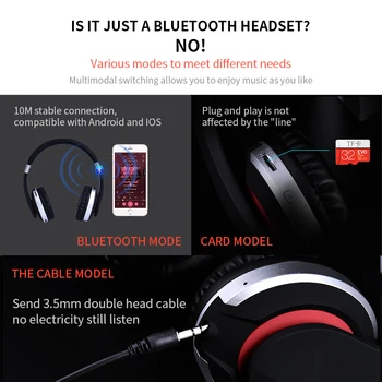 MH7 Brezžične Slušalke Bluetooth Zložljive Slušalke Stereo Gaming Slušalke Z Mikrofonom Podpira TF Kartice Za Mobilni Telefon, IPad