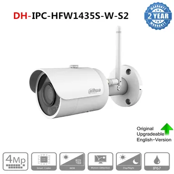 Original Dahua angleški različici IPC-HFW1435S-W 4MP IR30M IP67 vgrajena reža za Kartico SD Bullet Wi-Fi Omrežja IP Kamero podporo p2p