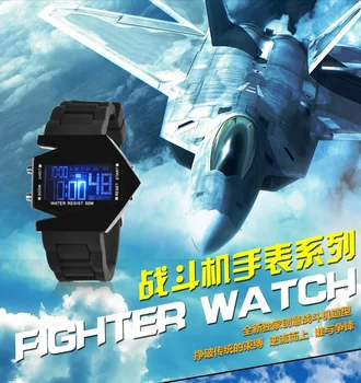 Nove Elektronske Letalstva Watch Moških LED Digitalne Ure Moških Zrakoplova Elektronski Watch Študentov, Športne Kvadratni Silikonski Zapestje Gledati