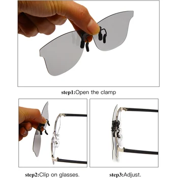 LongKeeper 2021 Rimless Kvadratnih Polarizirana Posnetek na sončna Očala Moških Vožnje Modra Siva Night Vision Flip Mirror Leče Ženske