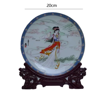 20 cm Starinsko Ploščo Jingdezhen Porcelana Ploščo Jiang Xuebing Znane Zgodbe Dekorativne Plošče Lepa Ženska, ki Visi Ploščo