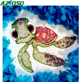 AZQSD Diamond Slikarstvo Želva Diamond Mozaik Morskih Živali Navzkrižno Šiv 5D Diy Doma Dekoracijo Diamond Vezenje Risanka Darilo