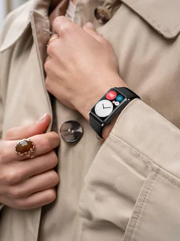 Usnjeni Trak Za Huawei Watch PRILEGAJO pasu smartwatch Pribor Pravega Usnja manšeta zapestnica Huawei Watch fit 2021 band