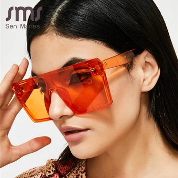 2020 Prevelik Kvadratnih sončna Očala Ženske Luksuzne blagovne Znamke, Modni Ravno Top pisane Jasno, Leče Očala za Sonce Letnik Moški Očala Gafas