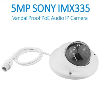 AJVD1250PA 2MP 5MP H. 265 Vandal Proof Dome Onvif Avdio PoE IP Kamera z 2,8 mm Širok Zorni kot Objektiva 5MP fotoaparat SONY IMX335 Super HD