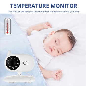 3.5 Palčni Video Baby Monitor 2,4 GHz Brezžična LED Varnostne Kamere IR Nočno Vizijo Interkom dvosmerni Audio Temperatura Varuška Monitor