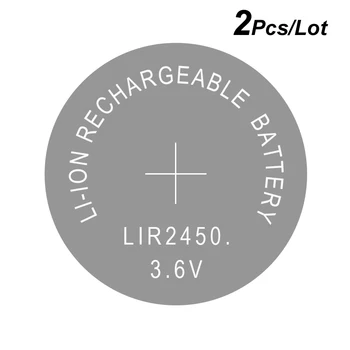 Gumb Celic Li-ionska Baterija za Polnjenje LIR2450 3,6 V 2 KOS Litijeve gumbaste Baterije LIR 2450 Nadomešča CR2450