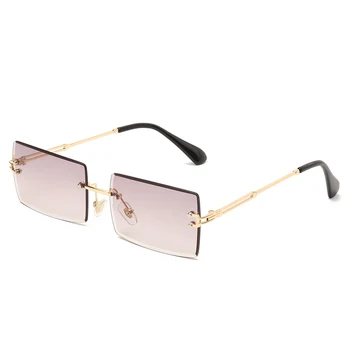 Nova Moda Rimless sončna Očala Ženske Kvadratek sončna očala Luksuzne blagovne Znamke, Oblikovanje Kovin, Sunglass, UV400 Odtenki Očala