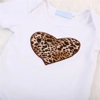 Pudcoco Leopard Newborn Baby Dekle Bodysuits 2018 Nove Poletne Obleke Nastavite Vrhovi+Krilo 2PCS Obleko Mehko Bombažno Malčka, Otroci, Oblačila,
