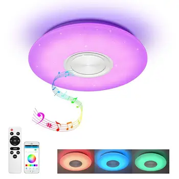 Nordijska RGB Stropne Luči Stropne Svetilke Glasbe z Bluetooth Zvočnik Zatemniti Barve Spreminjajoče se Svetlobe Spalnica, Dnevna Soba Svetlobe