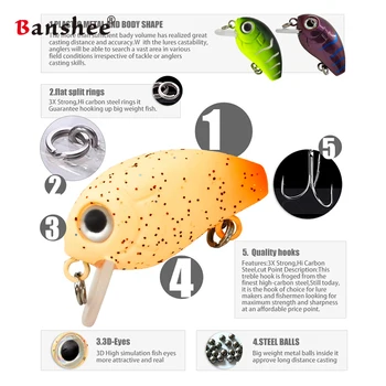 Banshee 28mm 2g Mini Wobbler Ribolov Plava Crankbaits Za Ščuka/Panulo Rožljanje Vabe Nastavite Ostriž Fishing Lure Umetne Trdi