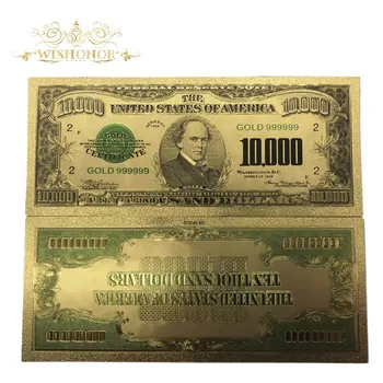 10pcs/veliko 1918 Let ZDA 24k Gold Bankovcev pozlačeni Nas 10,000 Dolar Zakona Zbirke bankovcev Valuti Ponarejenega Denarja