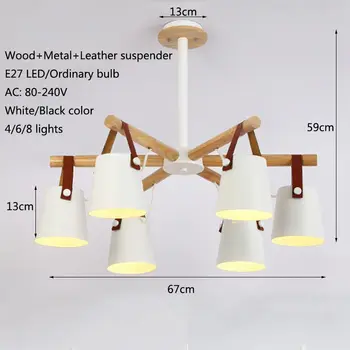 Nordijska lesene LED lestenec moderen lestenec, jedilni led luči stropne, ki živijo stropne svetilke spalnica stropne luči tovarne direktivo