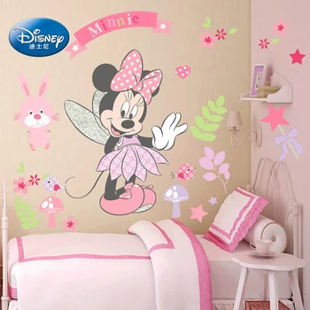 Disney Minnie Mouse Srčkan Zajec Stenske Nalepke Za Otroke, Otroška Spalnica Pribor Dnevna Soba Srčkan DIY Plakat Nalepko Domov