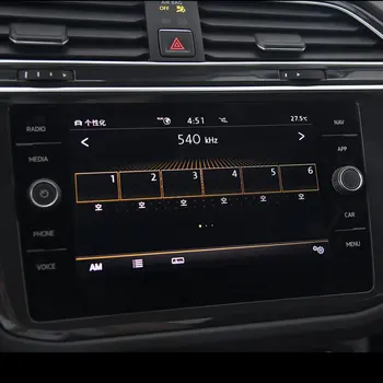 Avto Kaljeno Steklo Zaslona Zaščitno folijo Nalepke GPS Multimedia LCD Stražar Za VW Volkswagen 2017 2018 Tiguan MK2 Dodatki