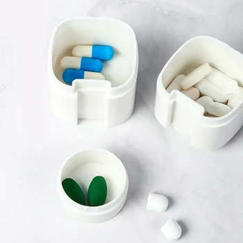 4 V 1 Rezalnik Pill Box Pill Box Cutter Prenosni Priročno Škatla Za Shranjevanje Tablet Rezalnik Splitter Medicine, Tableta, Tablete, Imetnika Abrader