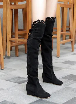Roza, črna, rjava ravno ogrlicom čez kolena ženske čevlje moden in udoben ženski škornji z visoko 2020 trend