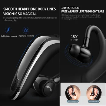 Ukrivljen Načrta Viseči Tip Bluetooth Slušalke Za Prostoročno Telefoniranje, Ergonomska Šumov Glasnost Controll Brezžična Mini Slušalka