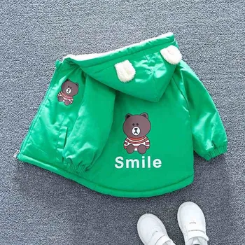 Jeseni Otroci Oblačila za Otroke Cottonjackets Za Fant Dekle Hooded Zadrgo Windbreaker Otroška Moda Tisk Nepremočljiva Plašč s Kapuco