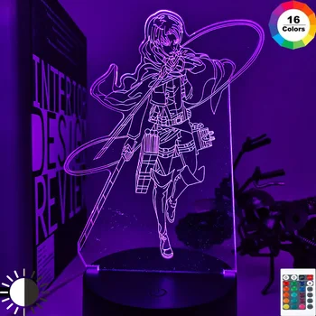 Anime Slika Napad na Titan Levi Ackerman LED Nočna Lučka Akril 3d Lučka Lučka za Otroka, Otrok, LED Osvetlitev Doma Spalnica Darilo