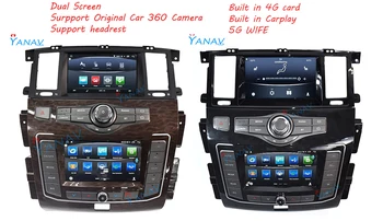 Android Najnovejši Dvojni Zaslon Original Avto 360 Fotoaparat avtoradio Za Nissan Patrol Y62 2012-2019/ Infiniti QX80 Večpredstavnostna Reveriver