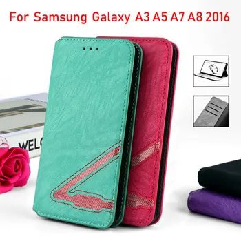 Za Samsung Galaxy A3 A5 A7 A8 2016 primeru Luksuznih Modnih pokrovček bling Usnje Brez magnetov Primerih za A310F A510F funda