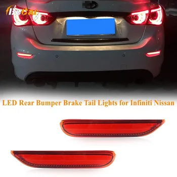 2PCS Rdeča LED Zadnji Odbijač Reflektor Zavore Rep Luči Zadnje Luči za Meglo Komplet Za Infiniti Q50 Q70 QX30 Q60 Za Nissan X-TRAIL, Teana